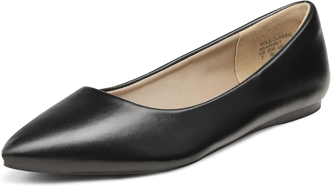 DREAM PAIRS Women's Casual Pointed Toe Ballet Comfort Soft Slip On Flats Shoes