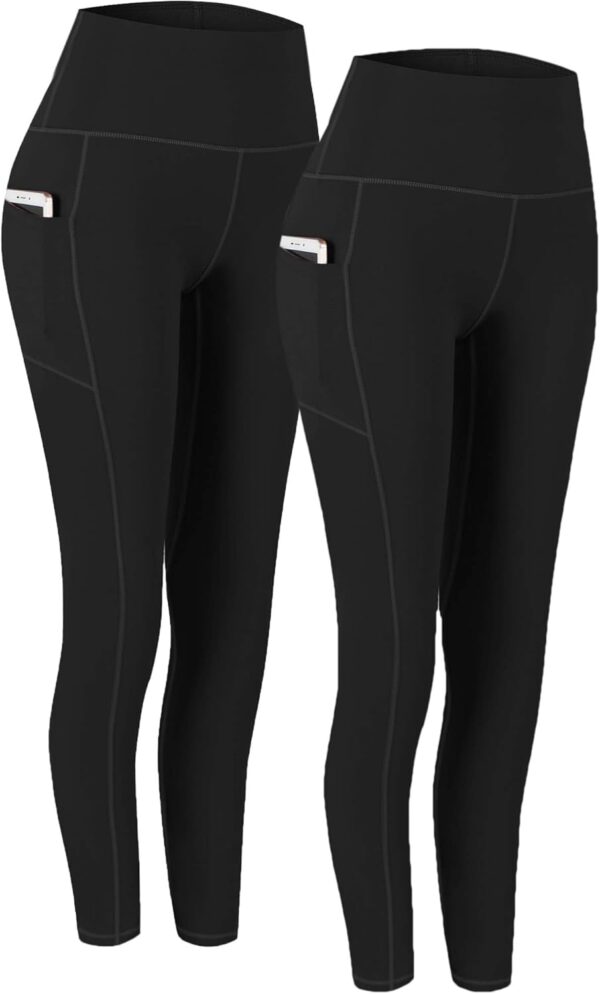 Fengbay 2 Pack High Waist Yoga Pants, Pocket Yoga