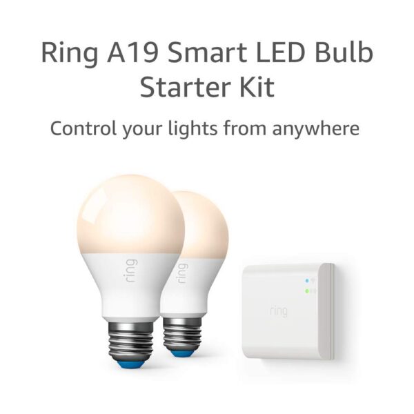 Ring A19 Smart LED Bulb, White (Starter Kit: 2-pack)