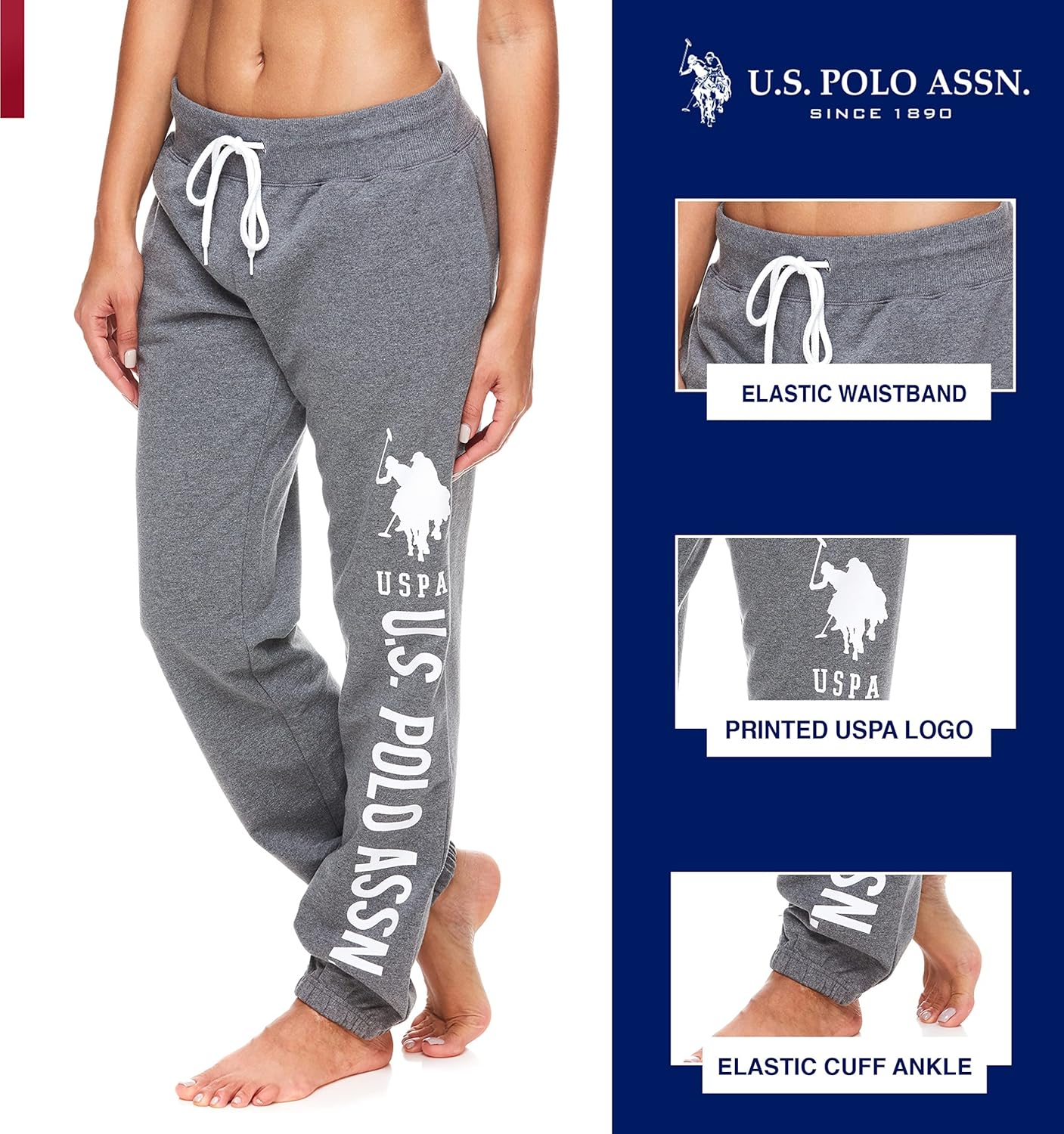 U.S. Polo Assn. Womens Sweatpants - Womens Joggers - Image 2
