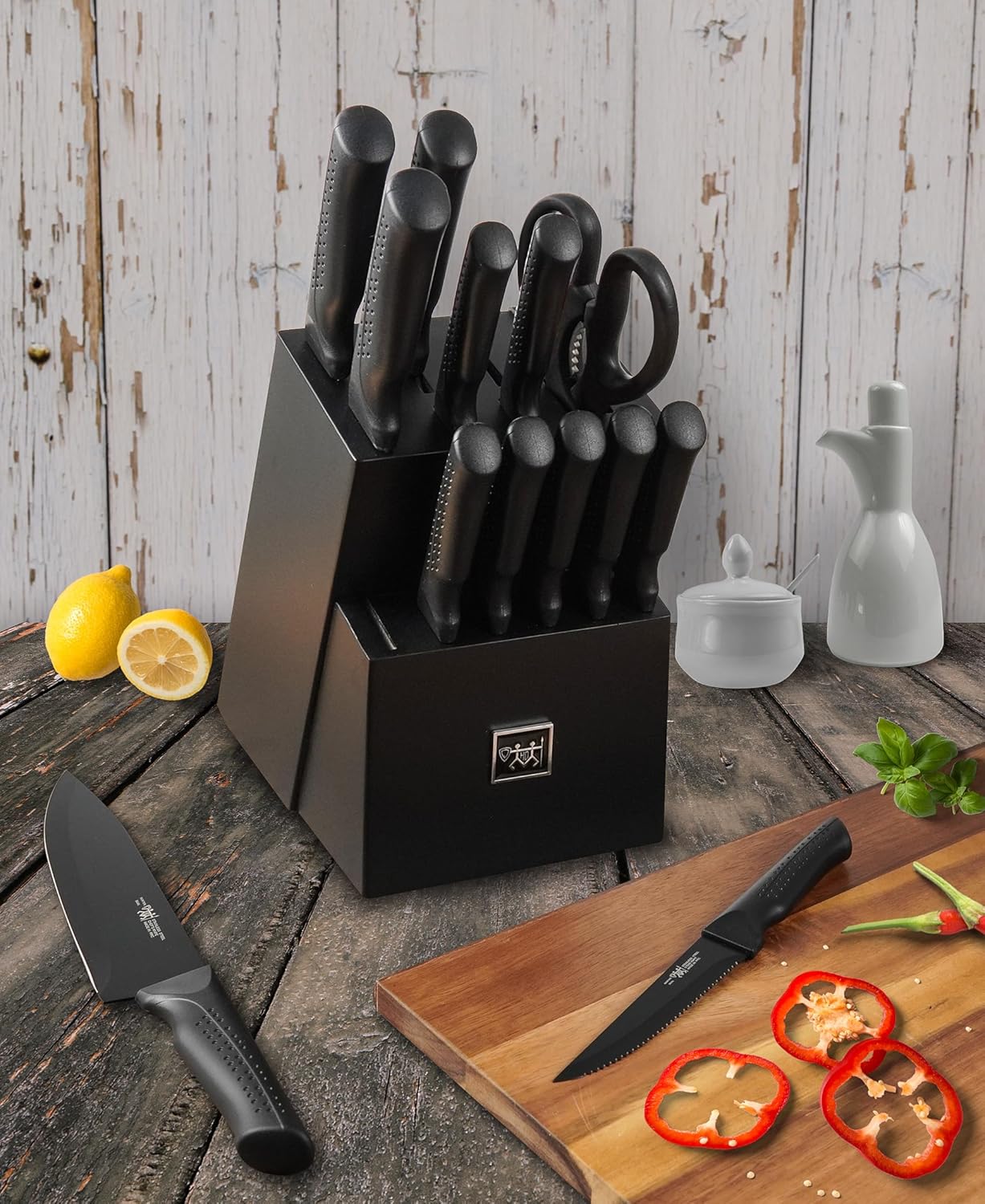 knife set, 15 Pcs Black knife sets for kitchen - Image 2