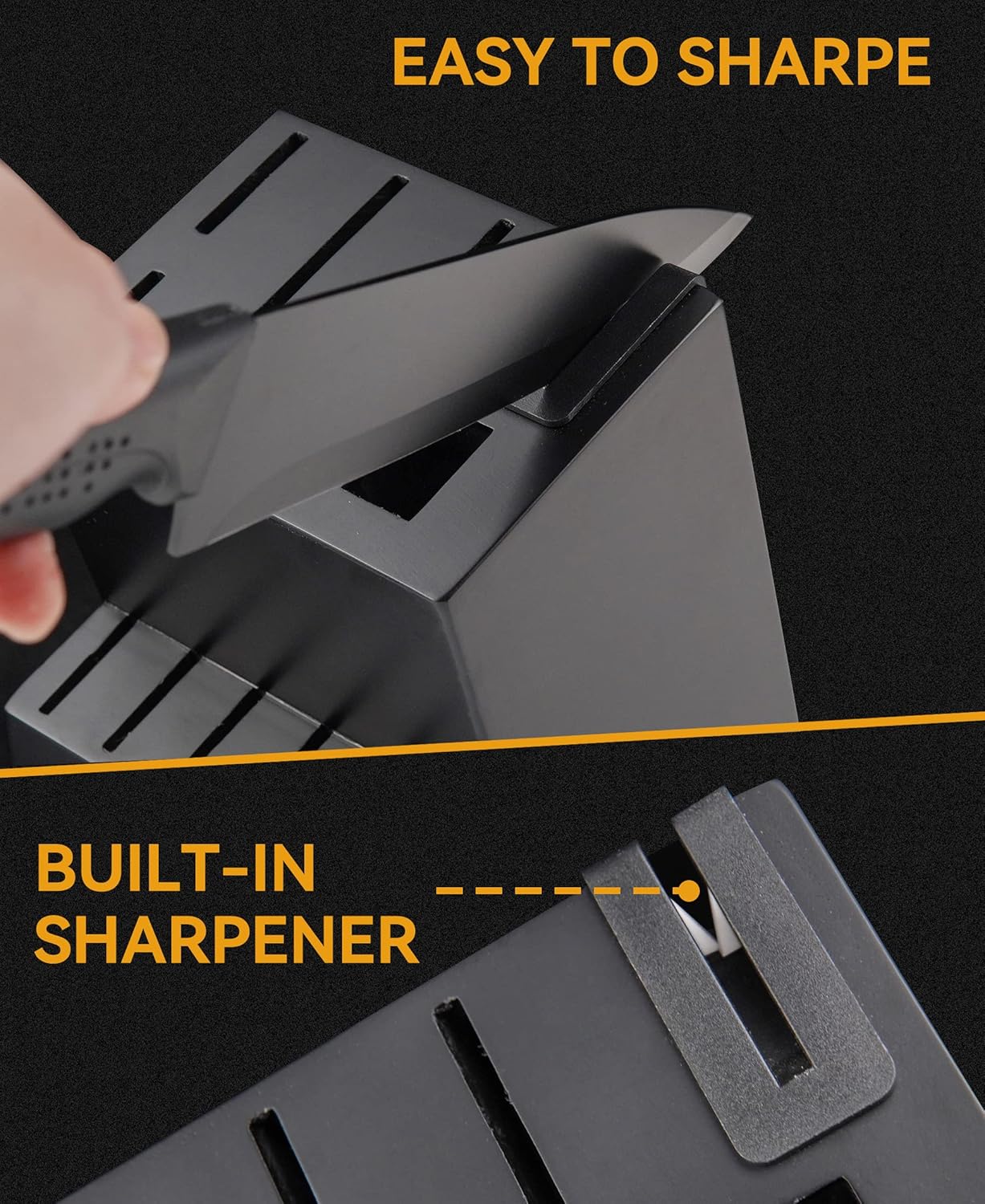 knife set, 15 Pcs Black knife sets for kitchen - Image 3