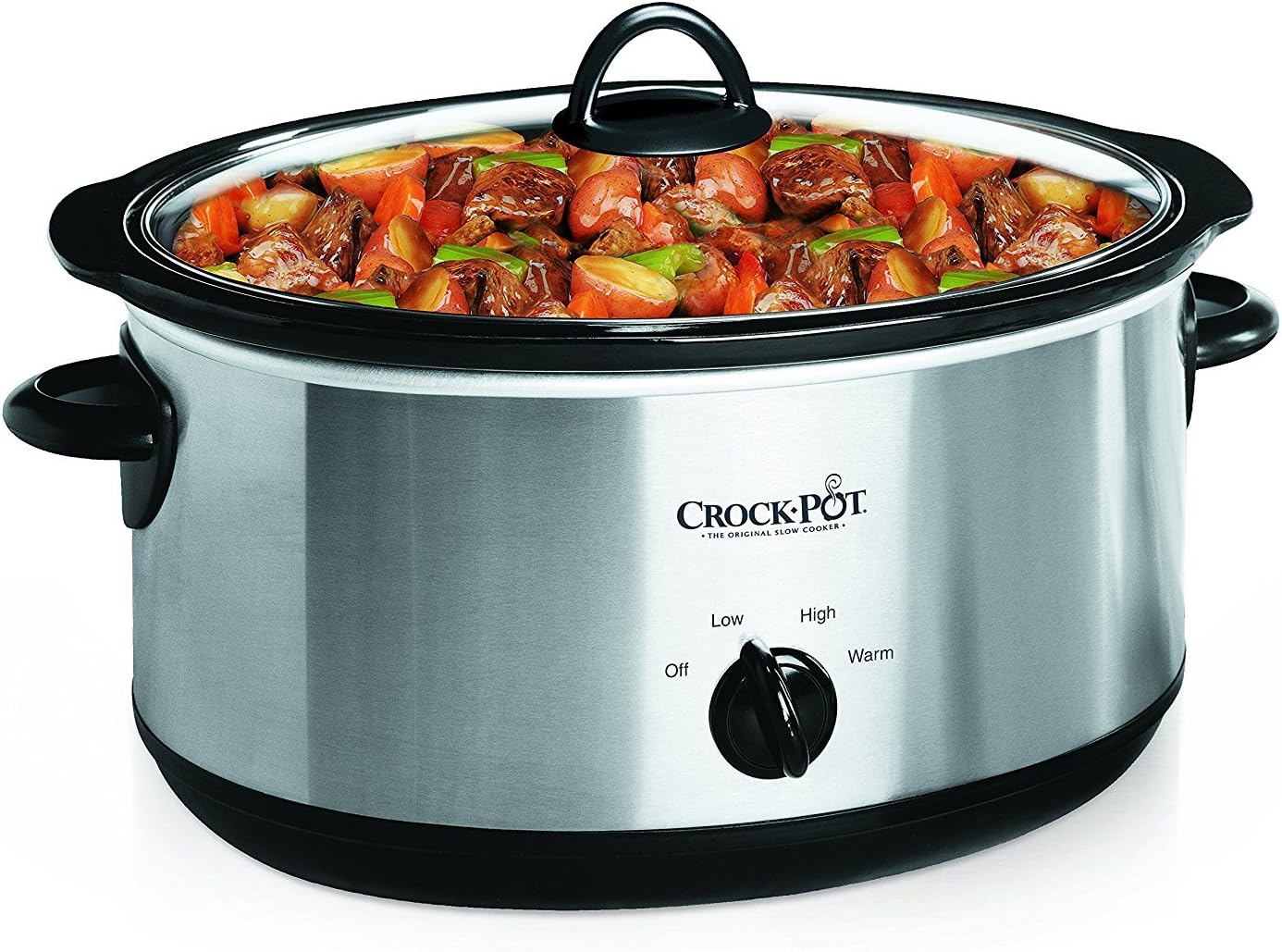 Crock-Pot 7 Quart Oval Manual Slow Cooker, Stainless Steel - Image 3
