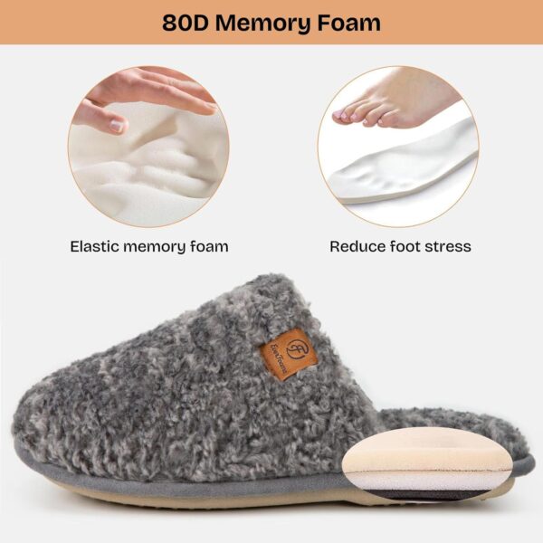 EverFoams Women's Fuzzy Slip-on Slippers Warm Cozy Soft Lightweigh - Image 3