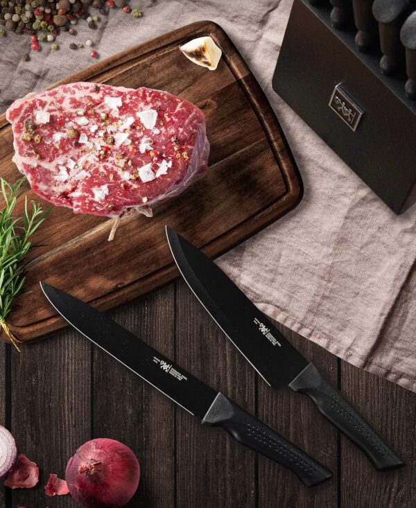 knife set, 15 Pcs Black knife sets for kitchen - Image 4