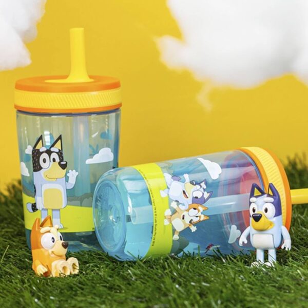 Zak Designs 15oz Bluey Kelso Tumbler Set, BPA-Free Leak-Proof Screw - Image 3