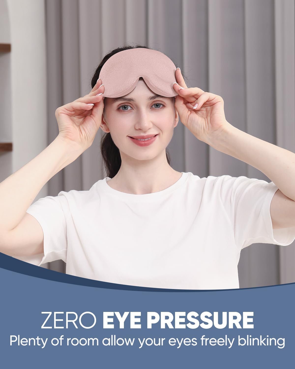 MZOO Sleep Eye Mask for Men Women, Zero Eye Pressure 3D Sleeping Mask - Image 2