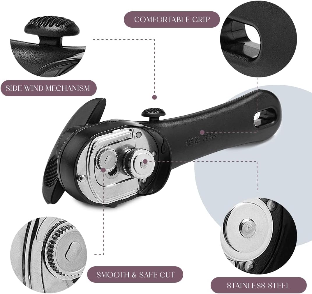 Bellemain- Safe Cut Stainless Steel Ergonomic Can Opener, Manual, Smooth - Image 3