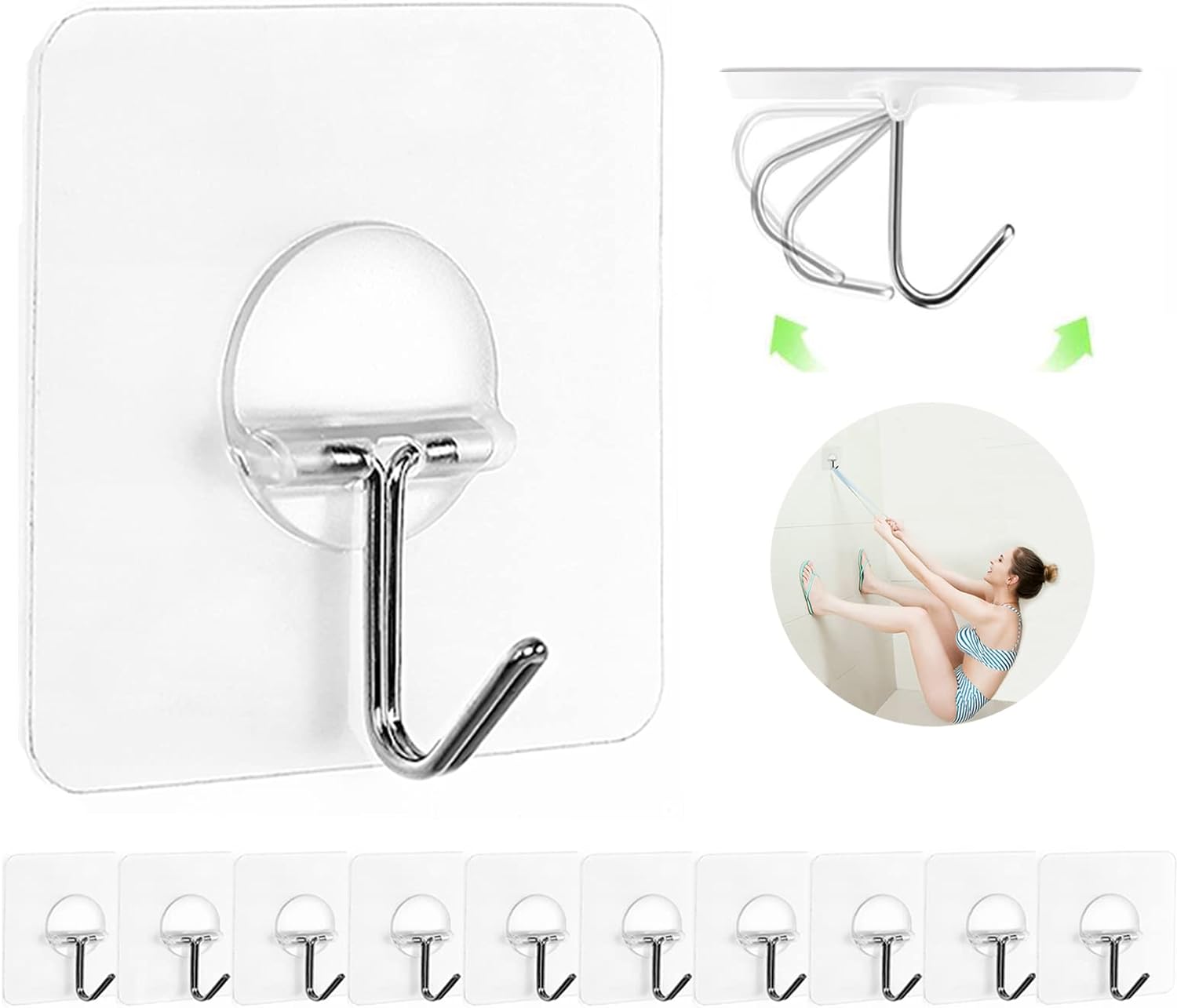 Adhesive Hooks for Hanging Heavy Duty Wall Hooks Self Adhesive Towel Coat