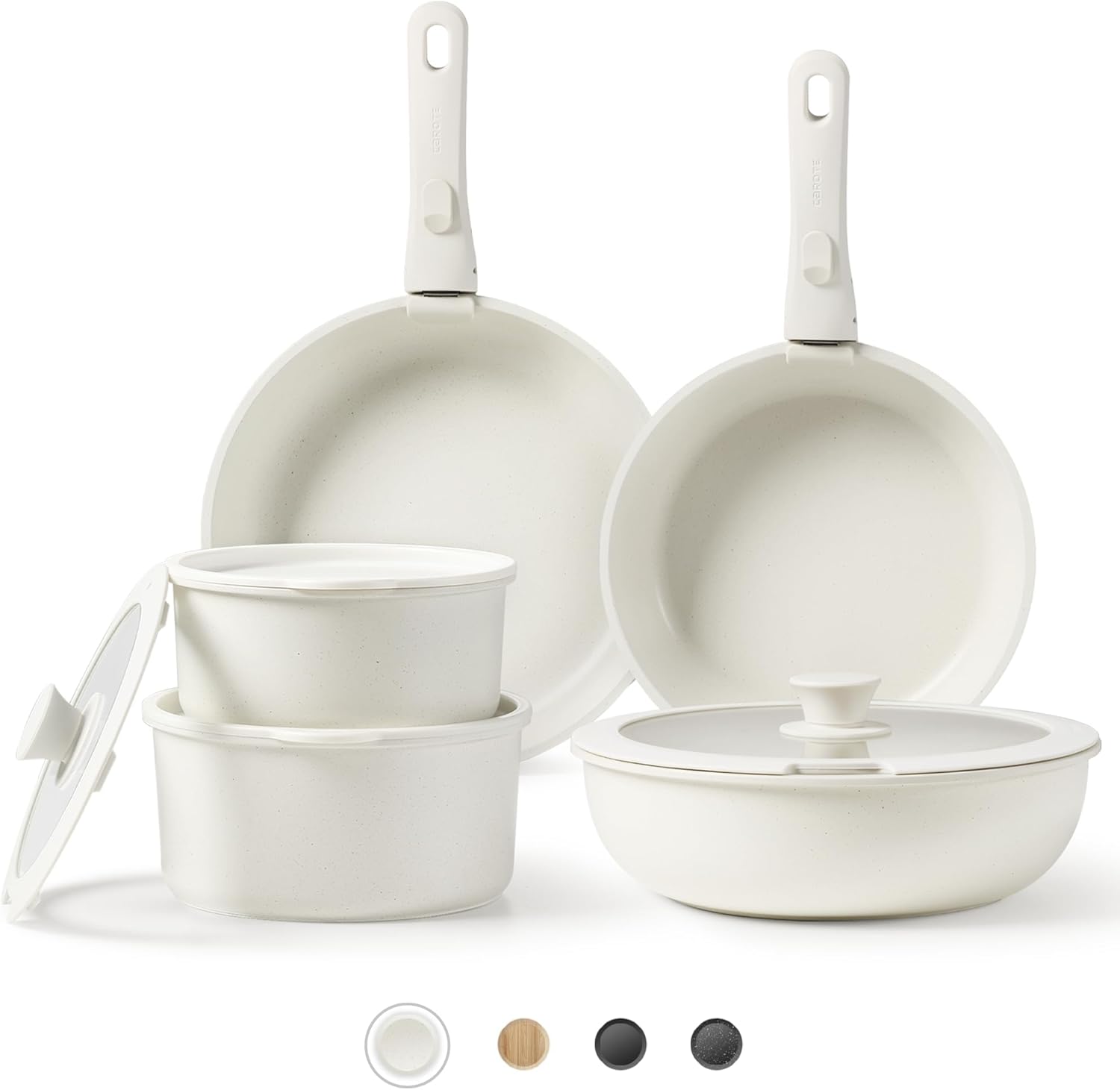 CAROTE Pots and Pans Set Non Stick, Cookware Sets, 11pcs Kitchen Set,