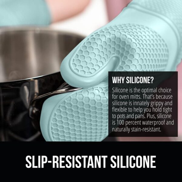 Gorilla Grip BPA-Free Soft Silicone Oven Mitts and Potholder Set of 4, Heat - Image 2