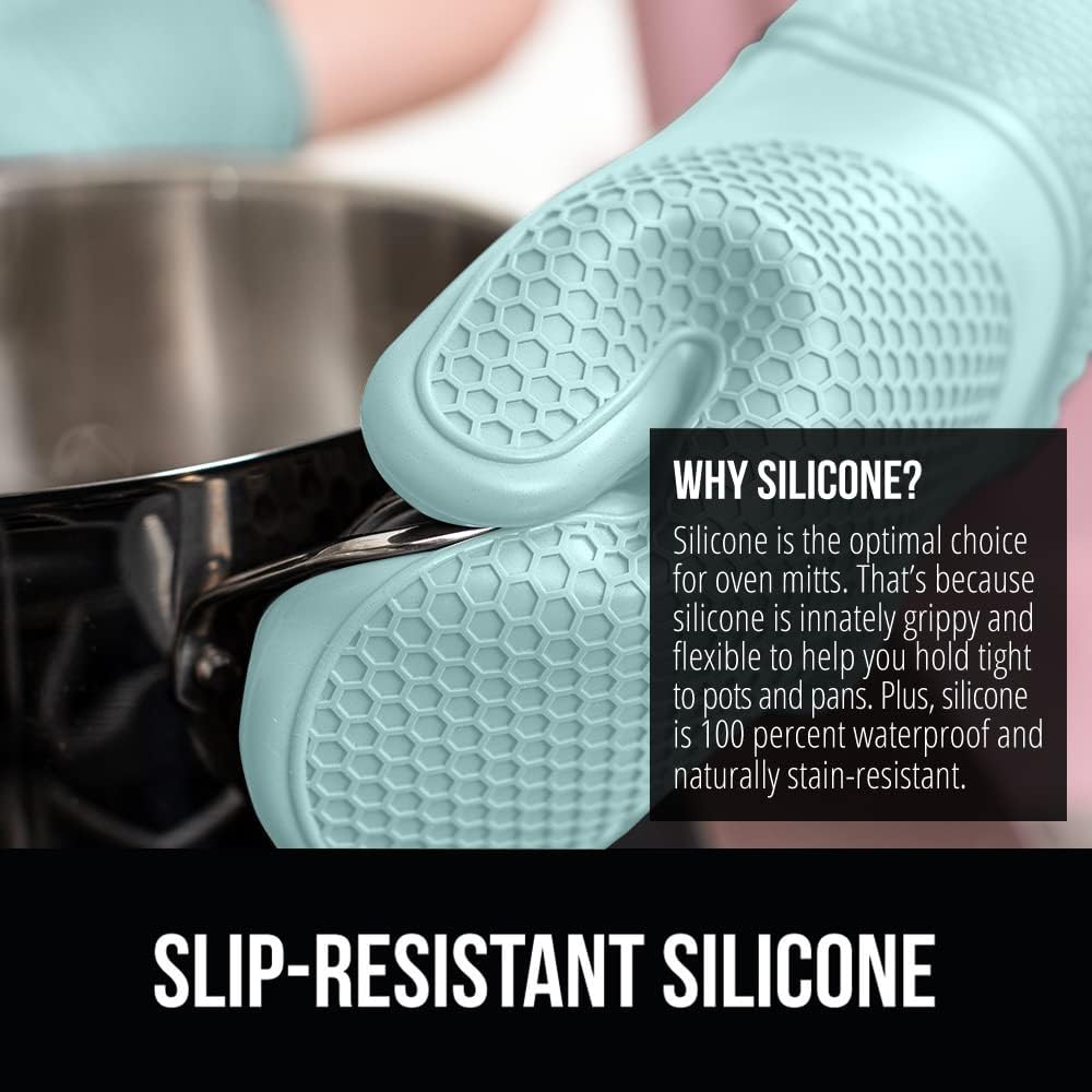 Gorilla Grip BPA-Free Soft Silicone Oven Mitts and Potholder Set of 4, Heat - Image 2