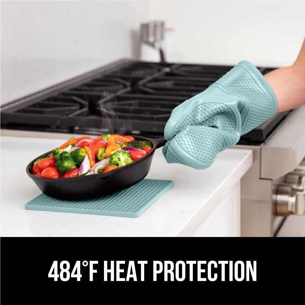 Gorilla Grip BPA-Free Soft Silicone Oven Mitts and Potholder Set of 4, Heat - Image 3