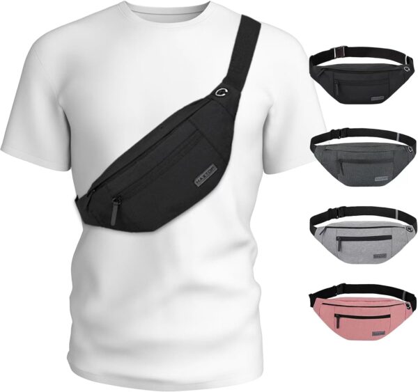 MAXTOP Large Crossbody Fanny Pack with 4-Zipper Pockets,Gifts for Enjoy] - Image 2