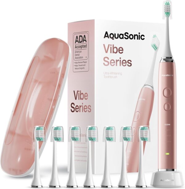 Aquasonic Vibe Series Ultra-Whitening Toothbrush – ADA Accepted Electric Toothbrush