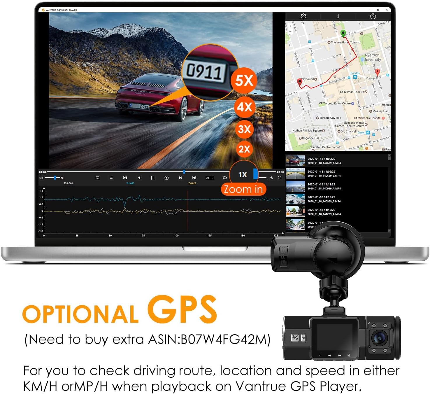 Vantrue N2 Pro Uber Dual Dash Cam Infrared Night Vision, Dual Channel 1080P - Image 2