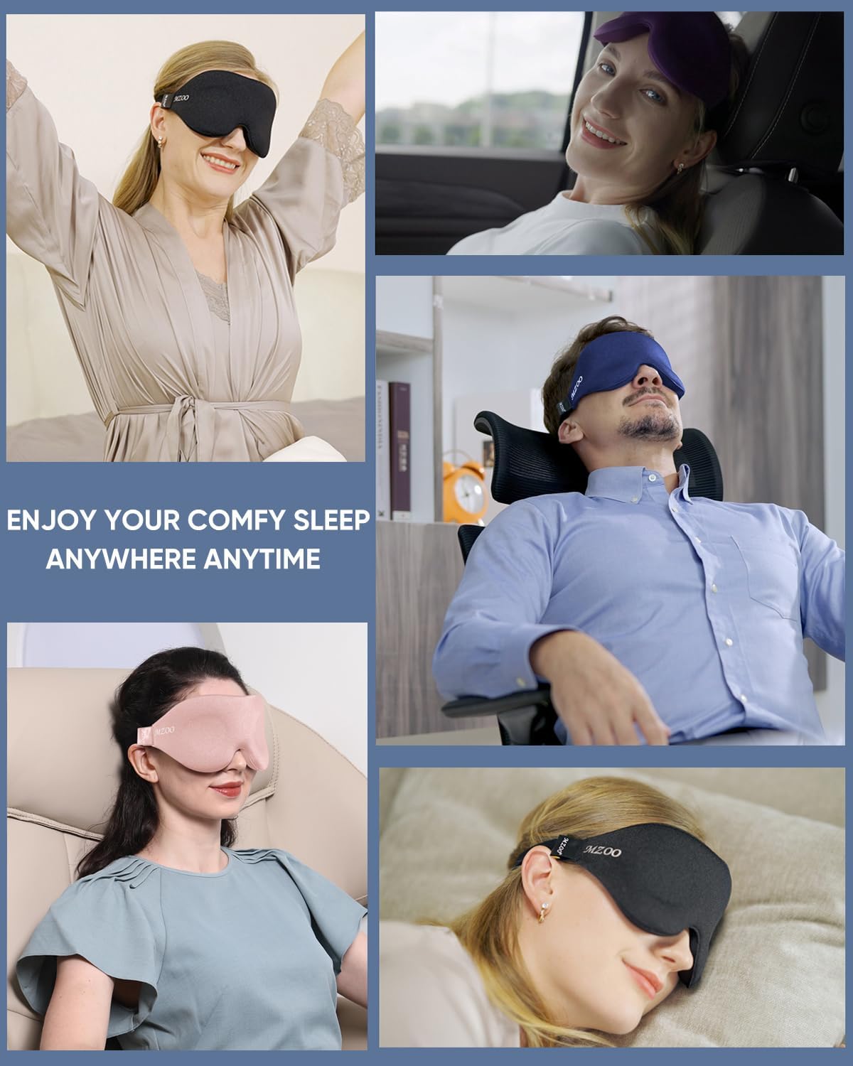 MZOO Sleep Eye Mask for Men Women, Zero Eye Pressure 3D Sleeping Mask - Image 4