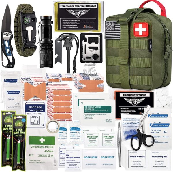 EVERLIT 250 Pieces Survival First Aid Kit IFAK EMT Molle Pouch