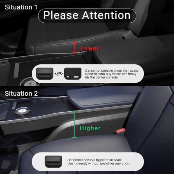 2 Pack Car Seat Gap Filler Leather Car Box Seat Organizer and Storages - Image 4