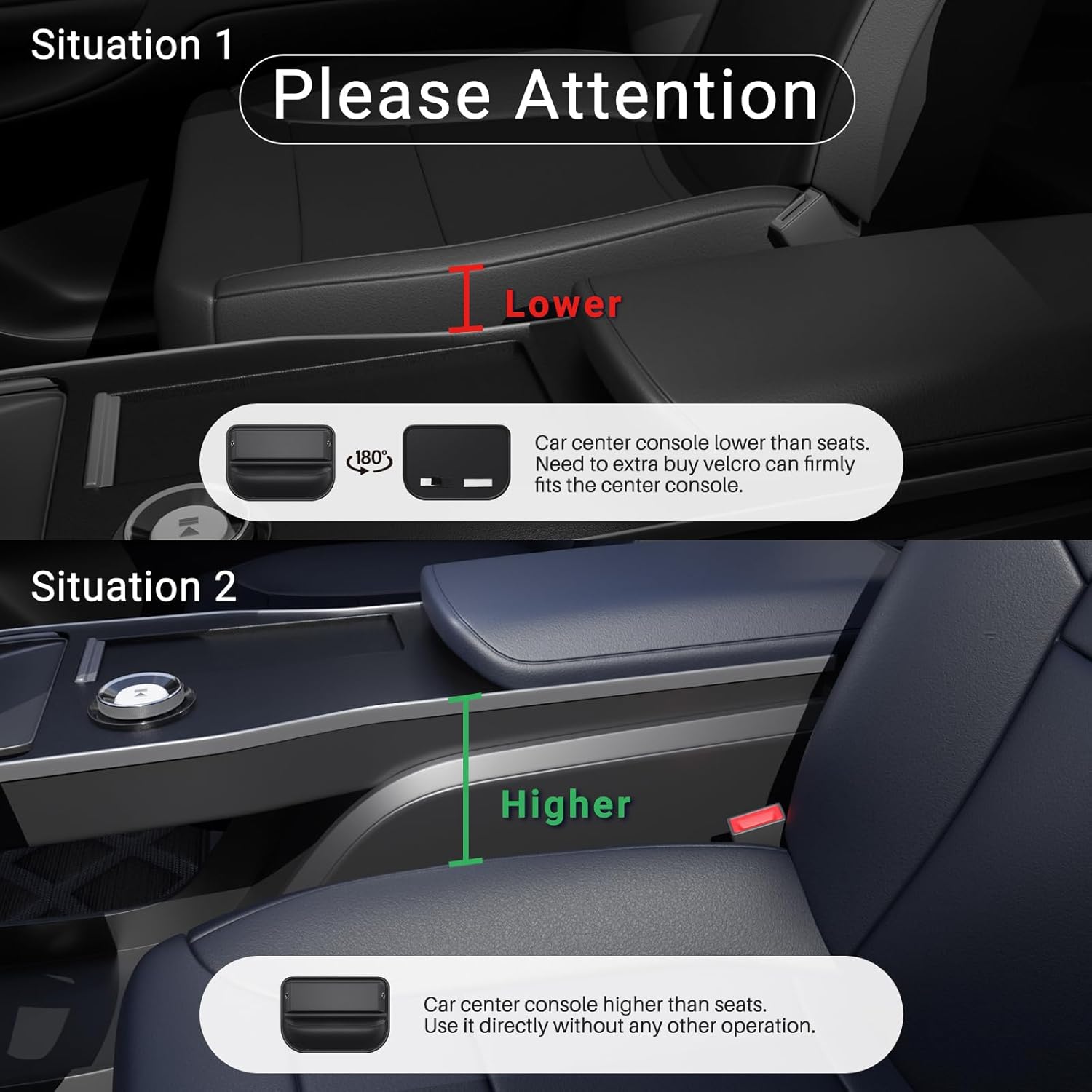 2 Pack Car Seat Gap Filler Leather Car Box Seat Organizer and Storages - Image 4