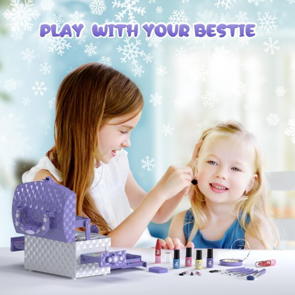 PERRYHOME Kids Makeup Set for Girl 56 Pcs Washable Real Cosmetic - Image 2