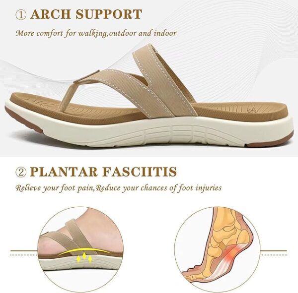 COFACE Womens Fashion Orthotic Flip Flops Ladies Slip On Lightweight - Image 4