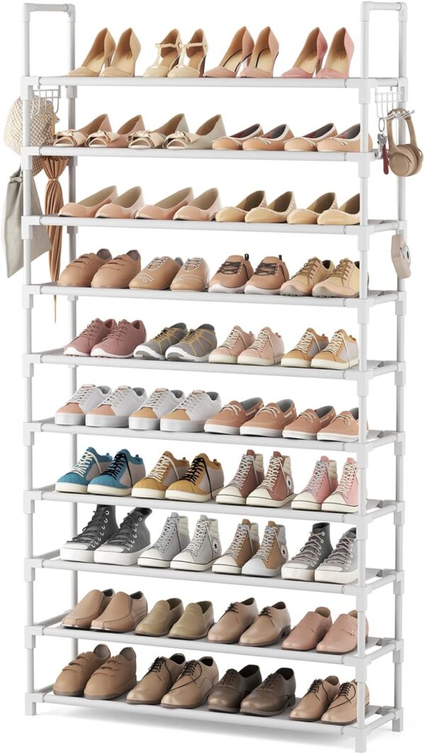 VTRIN 10 Tiers Shoe Rack Tall Large Capacity 50 Pairs Wide Shoe - Image 3