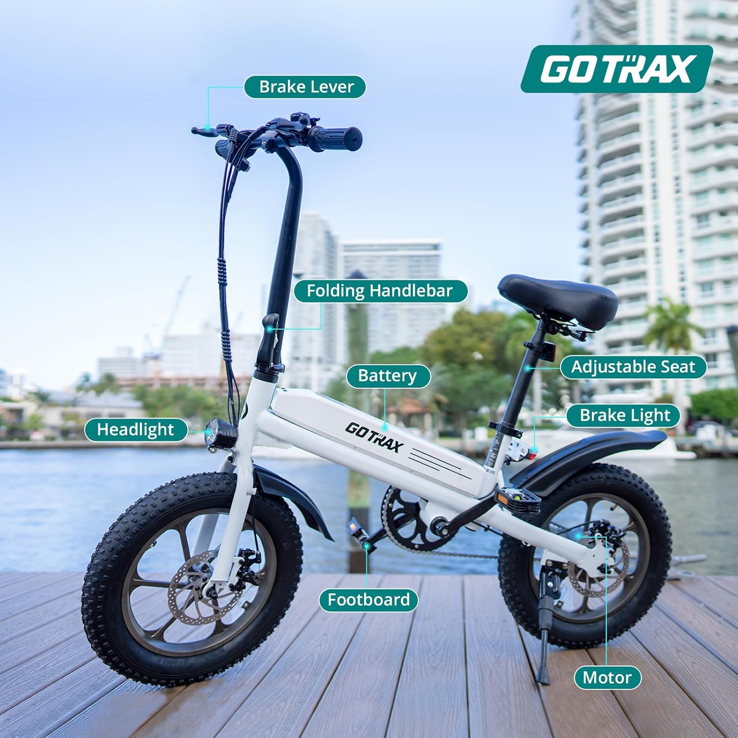 Gotrax S3 Electric Bike, 16x3.0 Fat Tire Electric Bicycle Adults, 750W Peak Motor, - Image 3