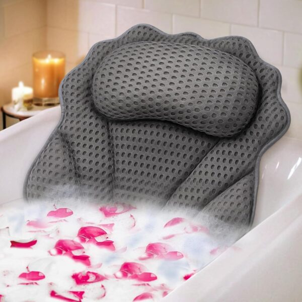 Bath Pillow RUVINCE Ergonomic Luxury Bathtub Pillow with Head,Neck