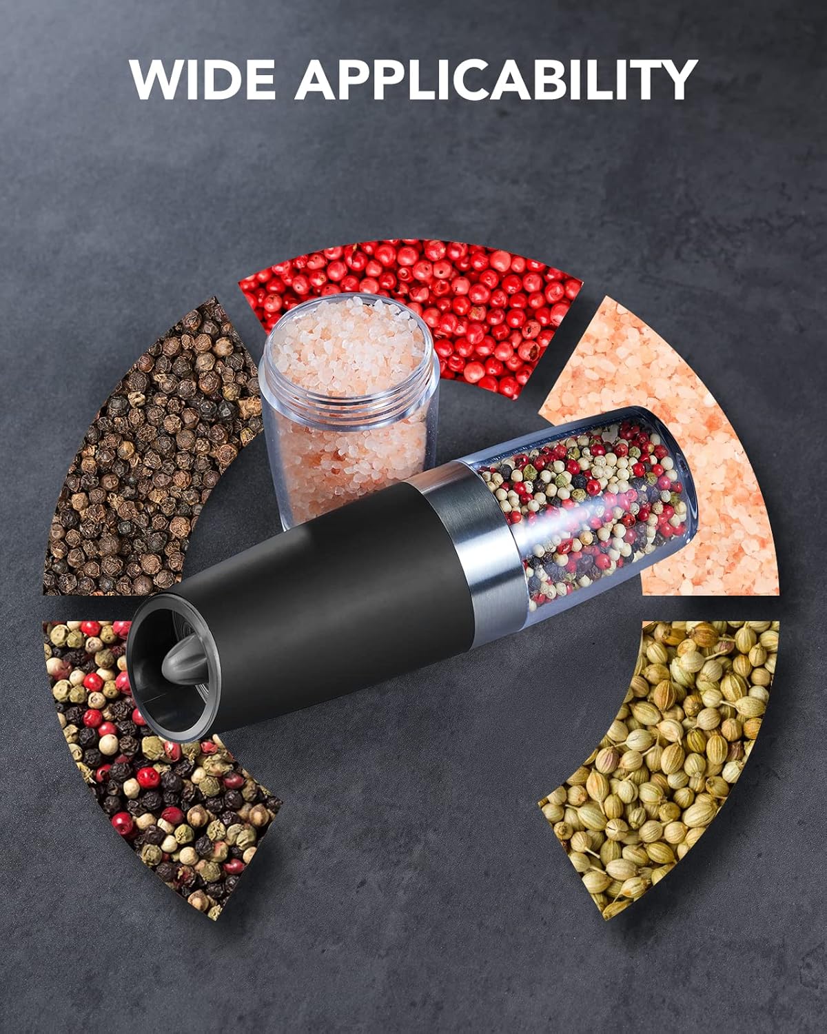 FORLIM Gravity Electric Salt and Pepper Grinder Set, Automatic Pepper - Image 4