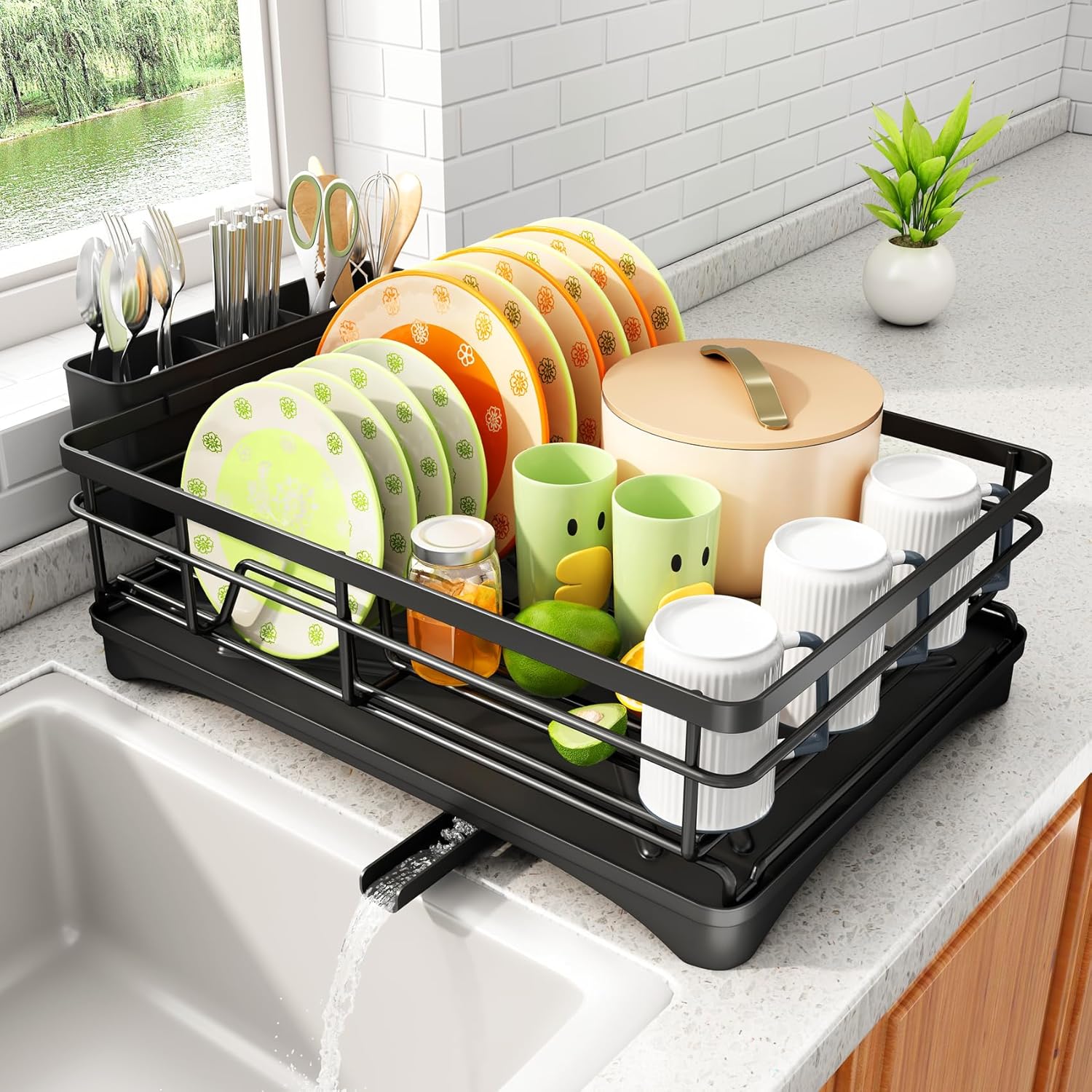 Dish Drying Rack - Stainless Steel Dish Rack for Kitchen Counter, Large-Capacity - Image 4