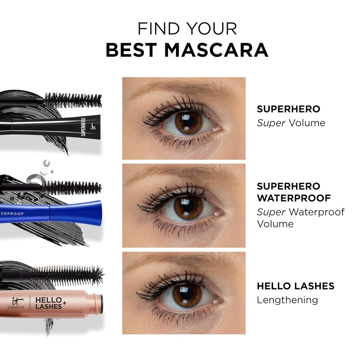 IT Cosmetics Superhero Mascara – Super Elastic Stretch Black Mascara - Image 3