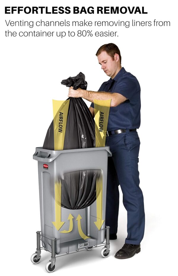 Rubbermaid Commercial Products Slim Jim Plastic Rectangular Trash/Garbage - Image 3