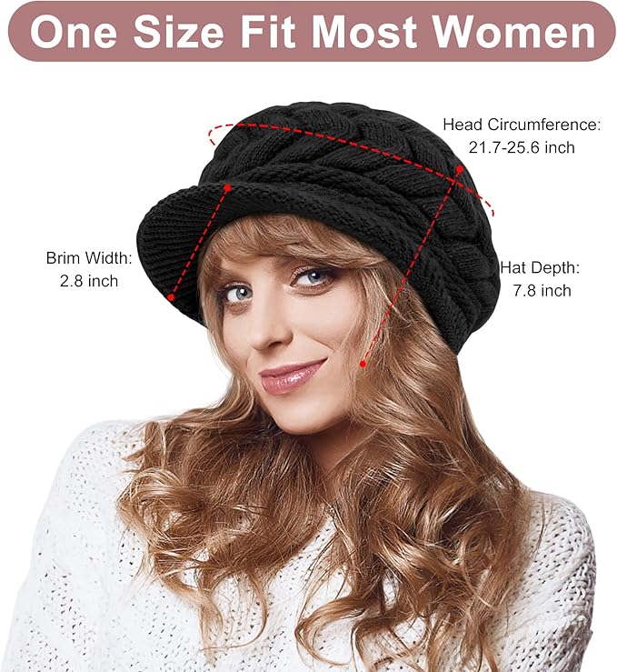 YSense 2 Pack Womens Winter Hats Warm Knit Hat Slouchy Beanie Cap - Image 4