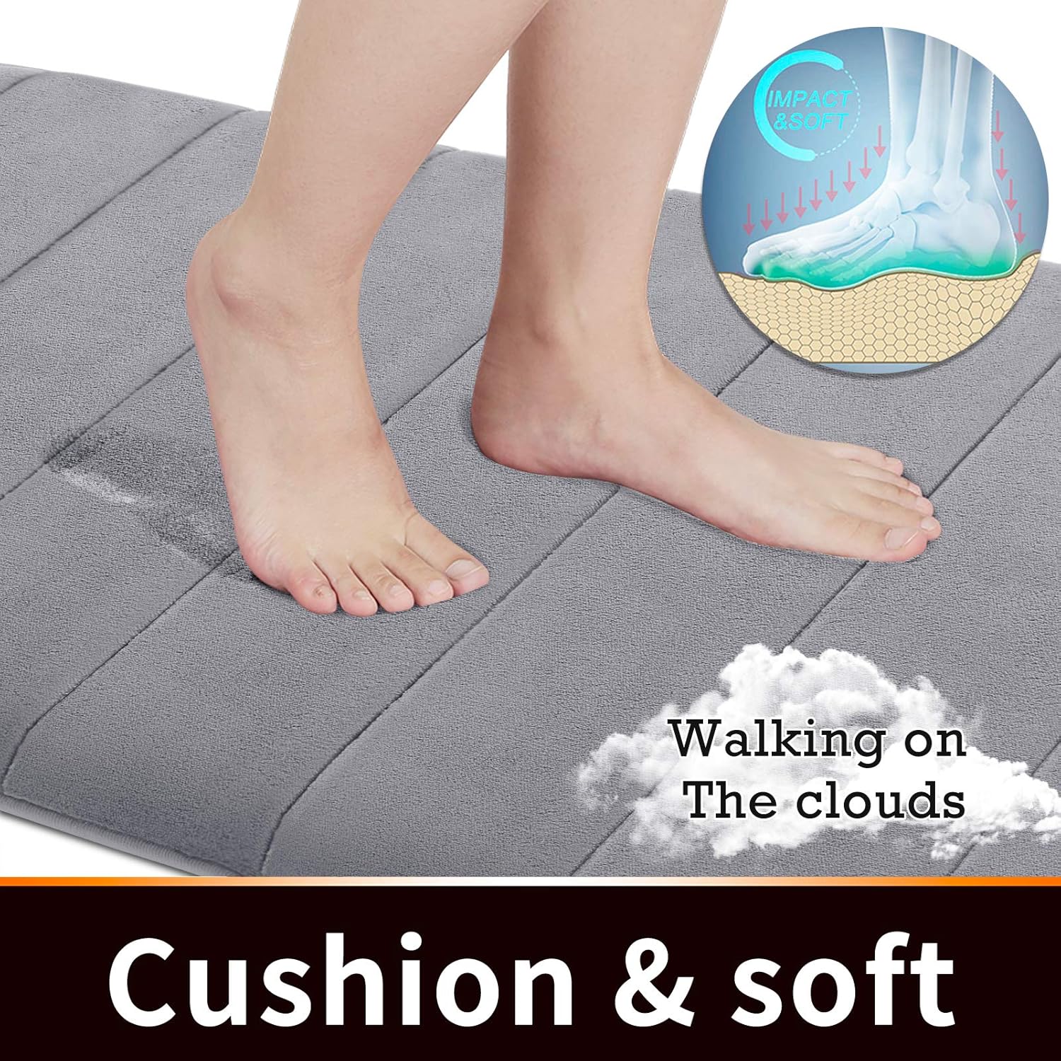 Yimobra MemoryFoam Bath Mat Rug, 24 x 17 Inches, Comfortable, Soft - Image 3