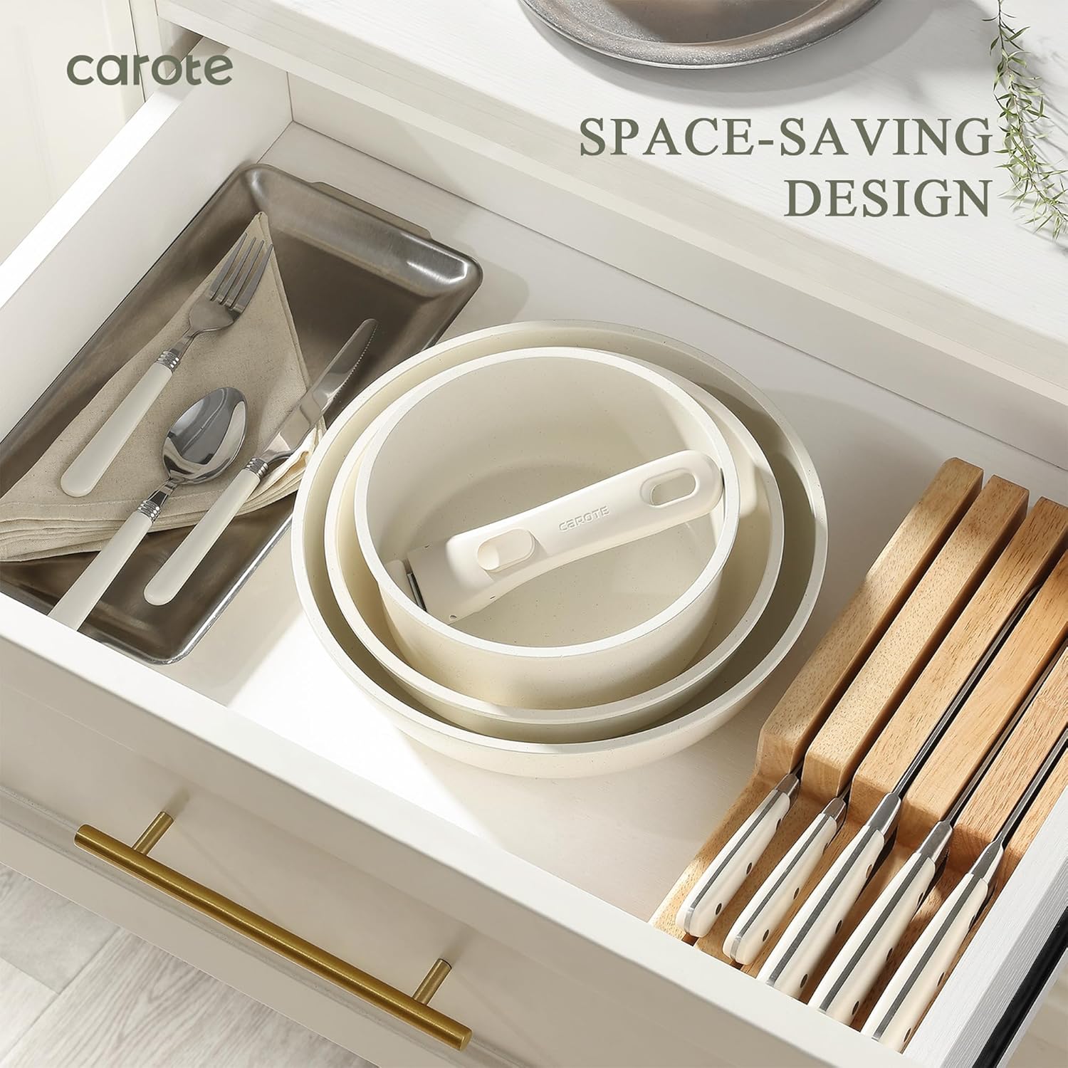 CAROTE Pots and Pans Set Non Stick, Cookware Sets, 11pcs Kitchen Set, - Image 4
