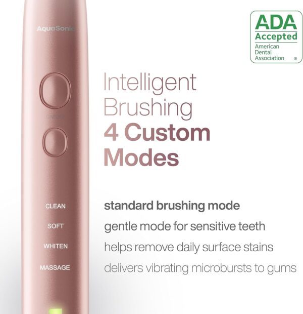 Aquasonic Vibe Series Ultra-Whitening Toothbrush – ADA Accepted Electric Toothbrush - Image 3