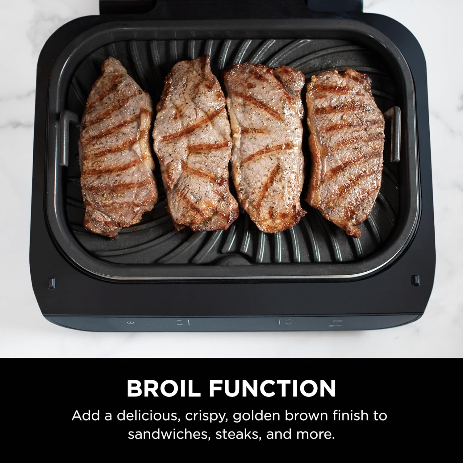 Ninja FG551 Foodi Smart XL 6-in-1 Indoor Grill with Air Fry, Roast, Bake, - Image 2