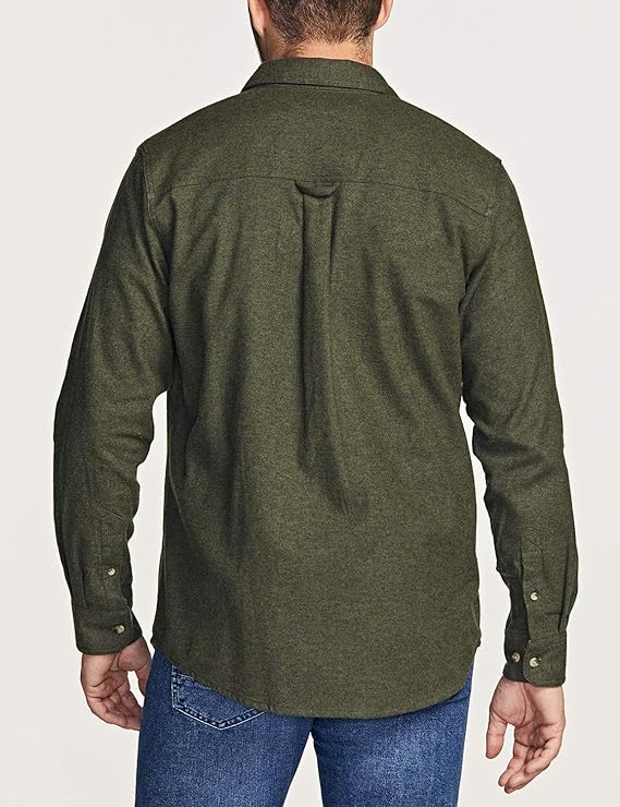 CQR Men's All Cotton Flannel Shirt, Long Sleeve Casual Button - Image 2