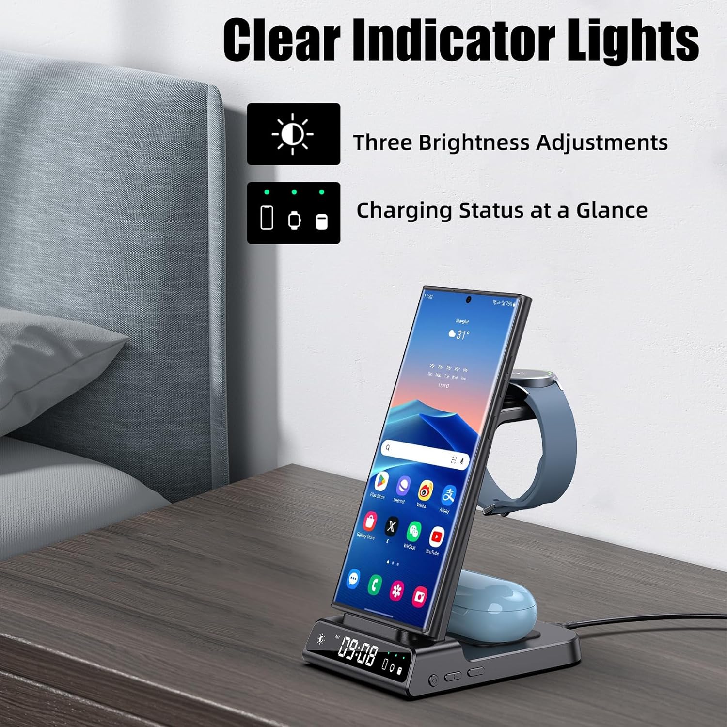 Fast Wireless Charger, NANAMI 15W Qi Certified Wireless Charging Stand Compatible - Image 4