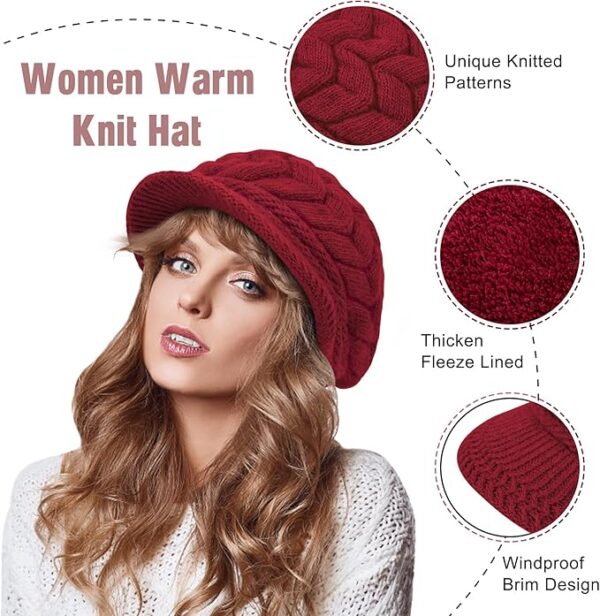 YSense 2 Pack Womens Winter Hats Warm Knit Hat Slouchy Beanie Cap - Image 3