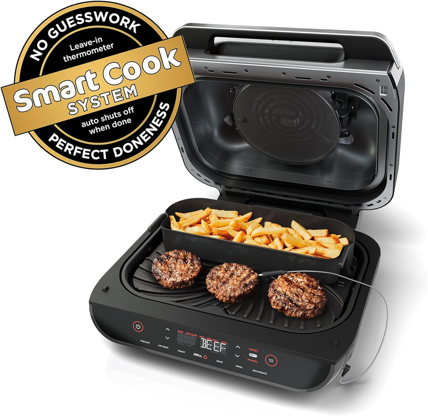 Ninja FG551 Foodi Smart XL 6-in-1 Indoor Grill with Air Fry, Roast, Bake, - Image 4