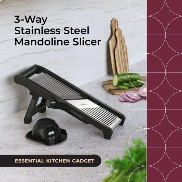 MuellerLiving Mandoline Slicer for Kitchen, Stainless Steel, Slice or Julienne, - Image 4