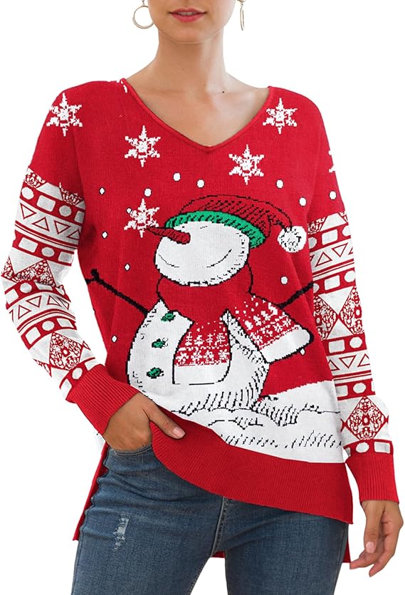 Jouica Women's Casual Lightweight V Neck Batwing Sleeve Knit Top Loose - Image 2