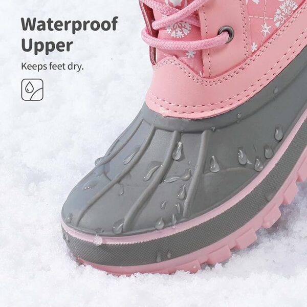 DREAM PAIRS Girls Boys Snow Boots Waterproof Outdoor Warm Cozy Anti-Slip - Image 3