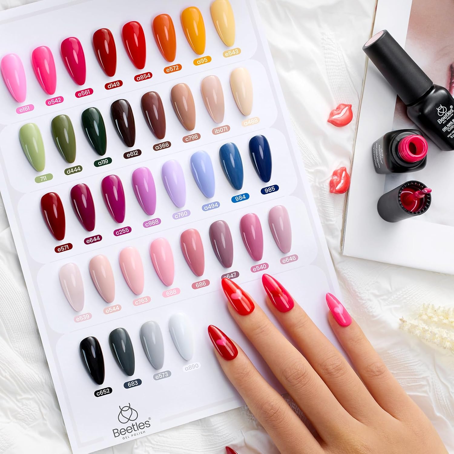 beetles Gel Polish 44 PCS Gel Nail Polish Set-36 Colors Gel Polish Set Base - Image 2