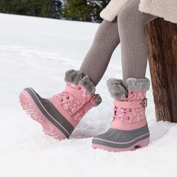 DREAM PAIRS Girls Boys Snow Boots Waterproof Outdoor Warm Cozy Anti-Slip - Image 4