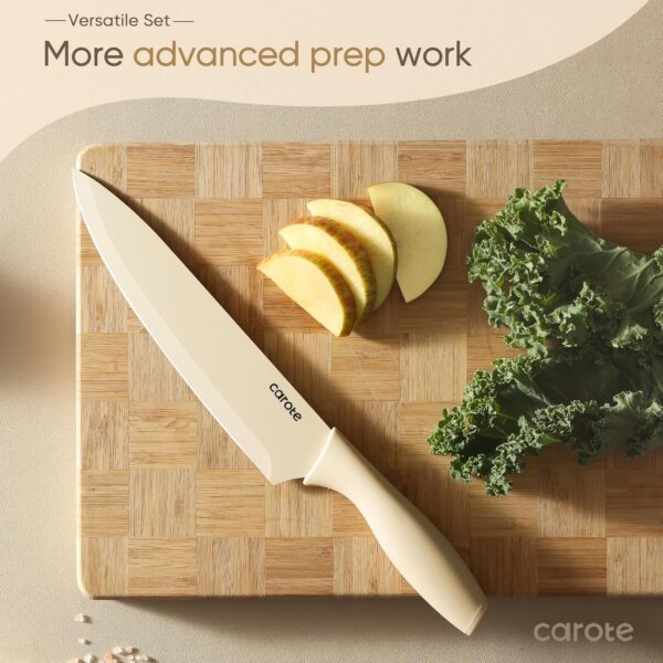 CAROTE 12 Pieces Kitchen Knife Set, Stainless Steel Knife Set With Nonstick - Image 3